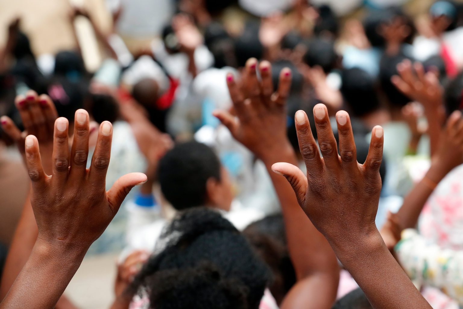 Congregation in worship